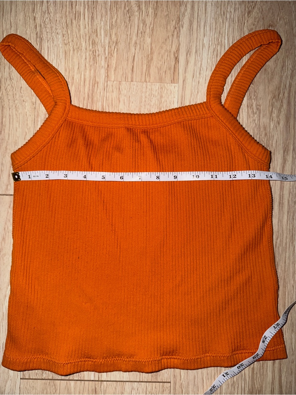 Women’s Ribbed Orange Tank Top - Picture 4 of 6